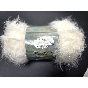 Yarn Bee Luscious Sparkle White Yarn Fuzzy Eyelash Novelty Ice 130 Yds. NOS